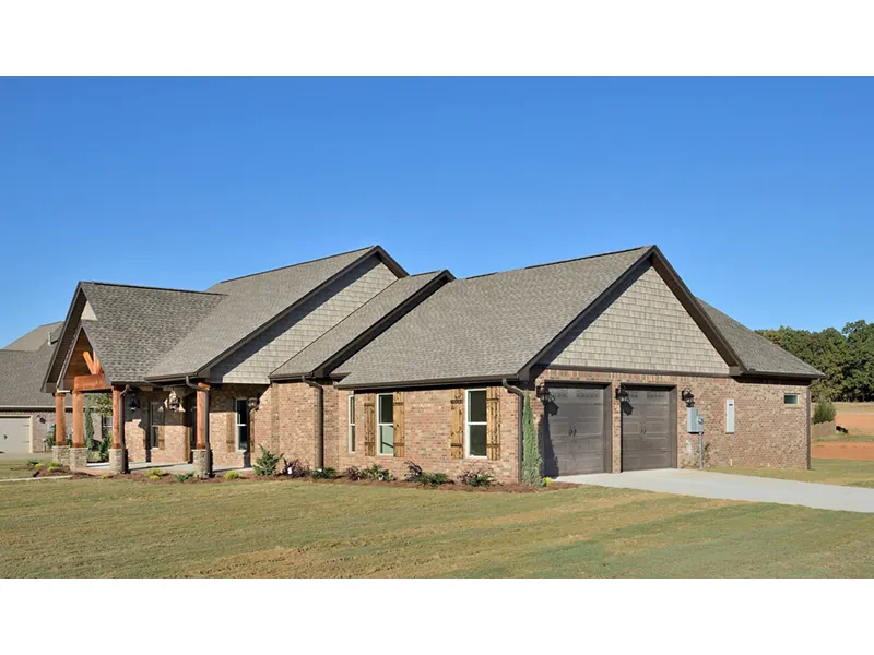 Rustic House Plan Side View Photo 01 - Shetland Trail Tudor Home 020D-0348 - Shop House Plans and More