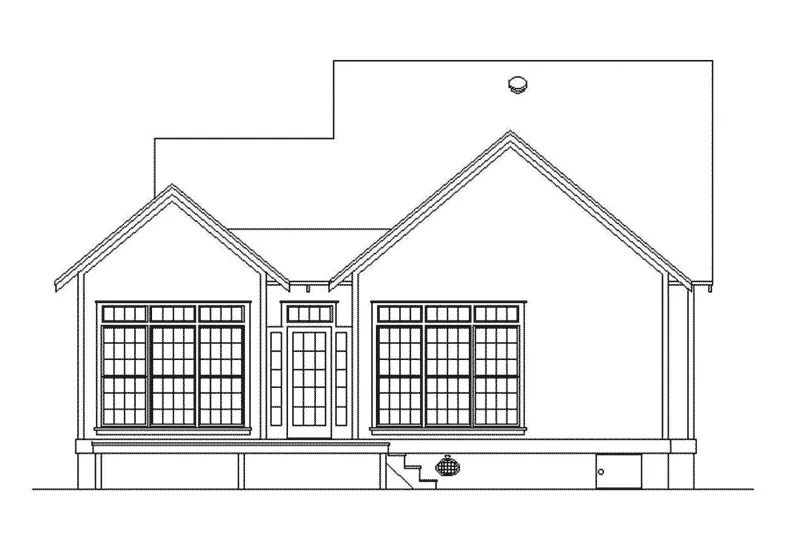 Rear Elevation - Rutherford House Cottage 020D-0349 - Shop House Plans and More