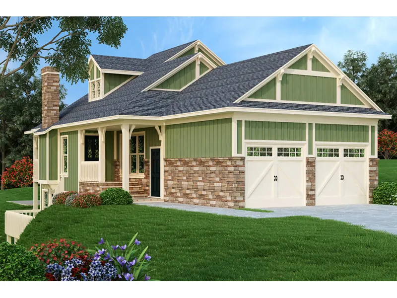 Traditional House Plan Front Photo 01 - Simeon Tudor Home 020D-0350 - Shop House Plans and More