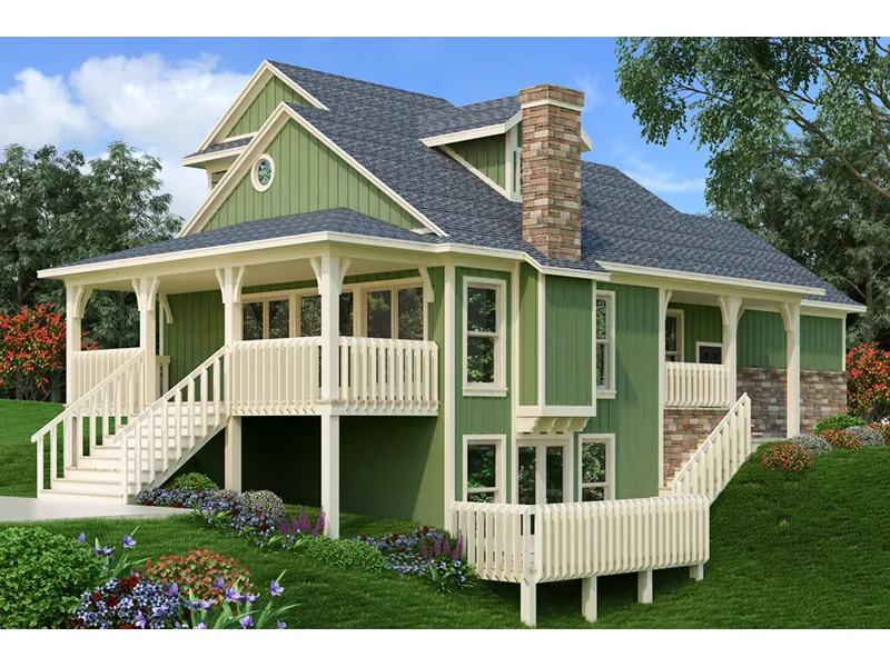 Traditional House Plan Rear Photo 01 - Simeon Tudor Home 020D-0350 - Shop House Plans and More