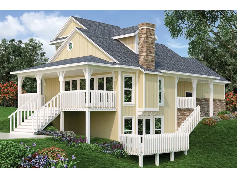 Traditional House Plan Rear Photo 02 - Simeon Tudor Home 020D-0350 - Shop House Plans and More