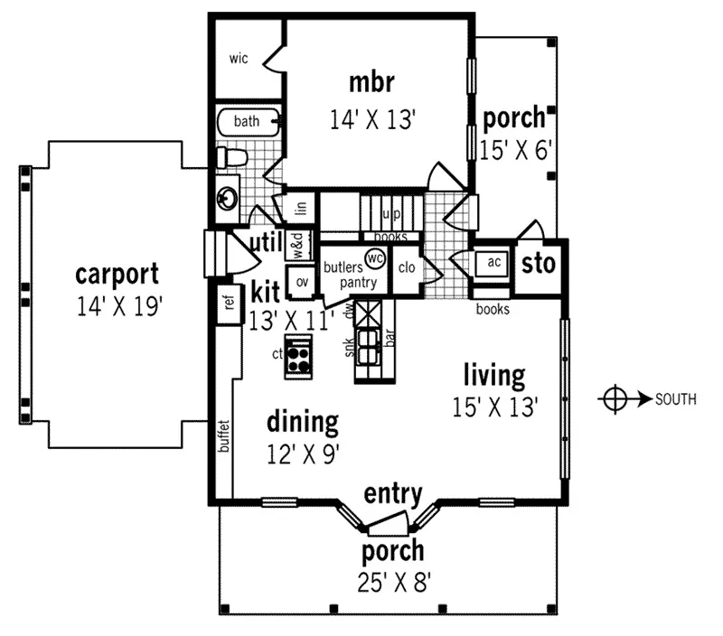 Traditional Home Plan First Floor 020D-0359