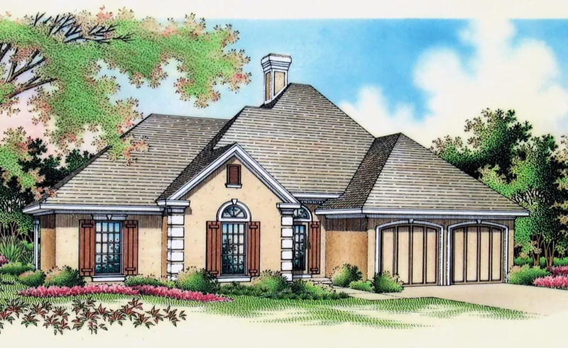 Ranch House Plan Front of Home - Beacon Hills European Home 020D-0361 - Search House Plans and More