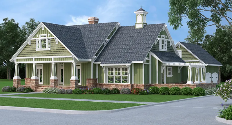 Beach & Coastal House Plan Front Image - Grace Hill Craftsman Home 020D-0365 - Search House Plans and More