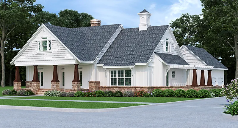Beach & Coastal House Plan Front of Home - Grace Hill Craftsman Home 020D-0365 - Search House Plans and More