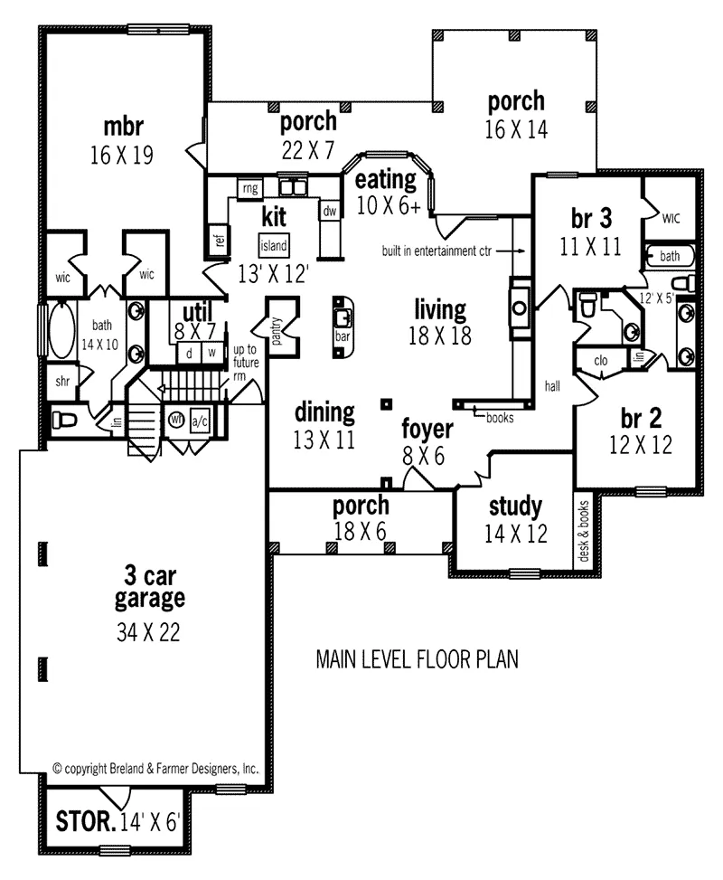 Traditional House Plan First Floor - Prince George Traditional Home 020D-0367 - Shop House Plans and More