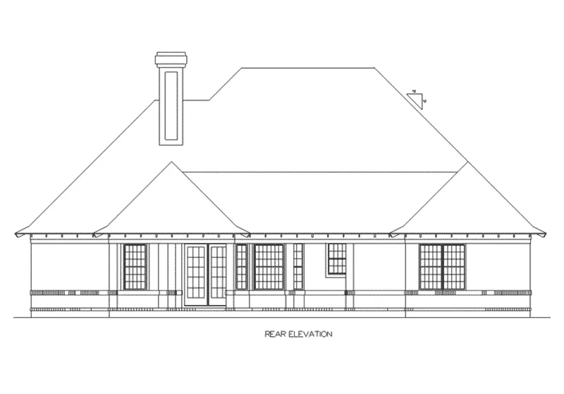 Traditional House Plan Rear Elevation - Prince George Traditional Home 020D-0367 - Shop House Plans and More
