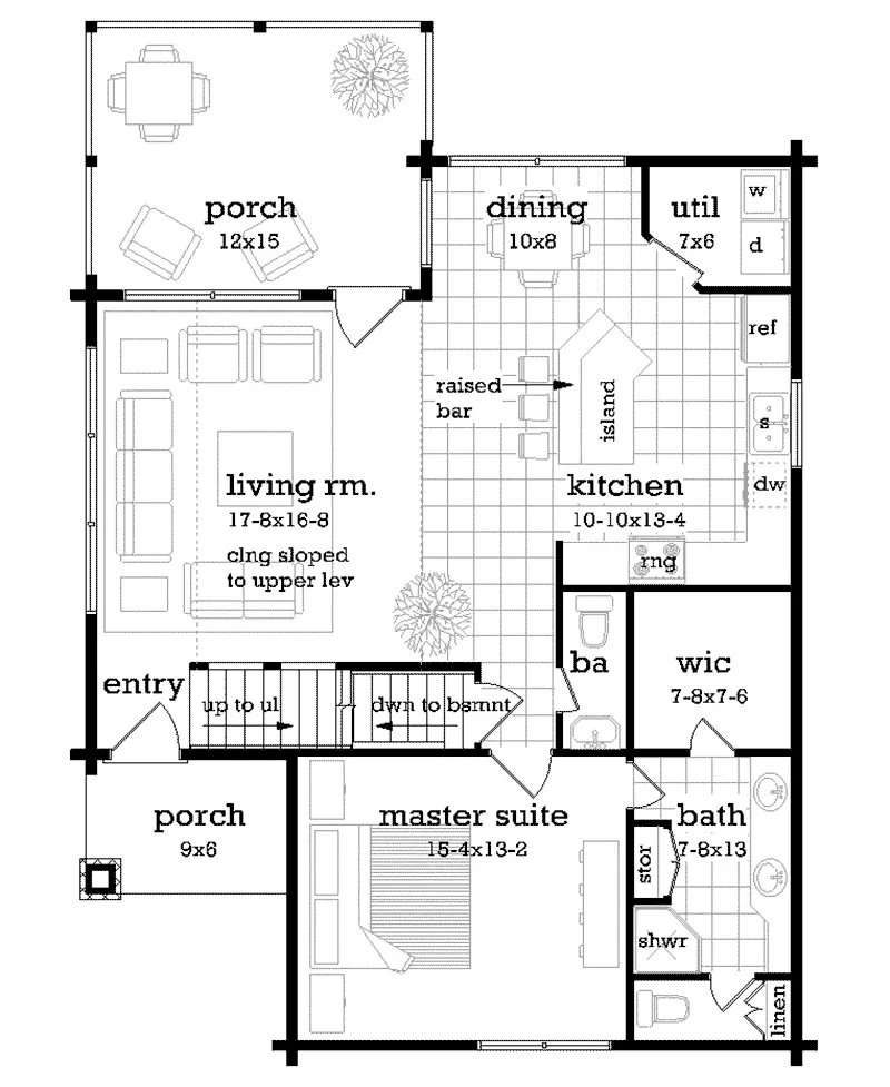 Cabin & Cottage House Plan First Floor - 020D-0403 - Shop House Plans and More