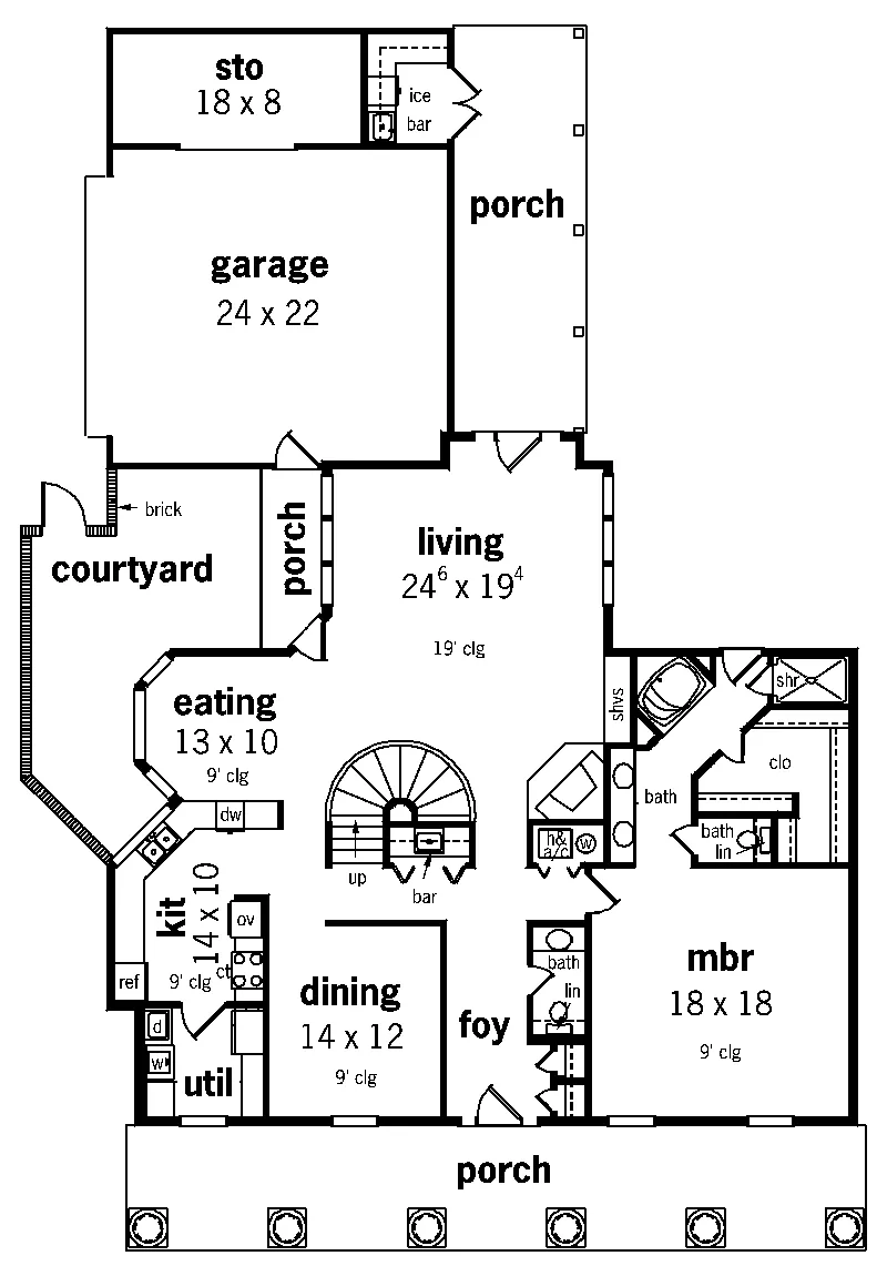 Traditional Home Plan First Floor 020S-0008