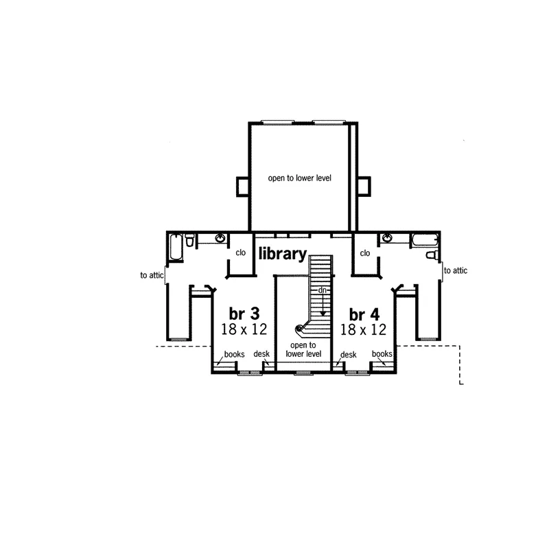 Colonial Home Plan Second Floor 020S-0020