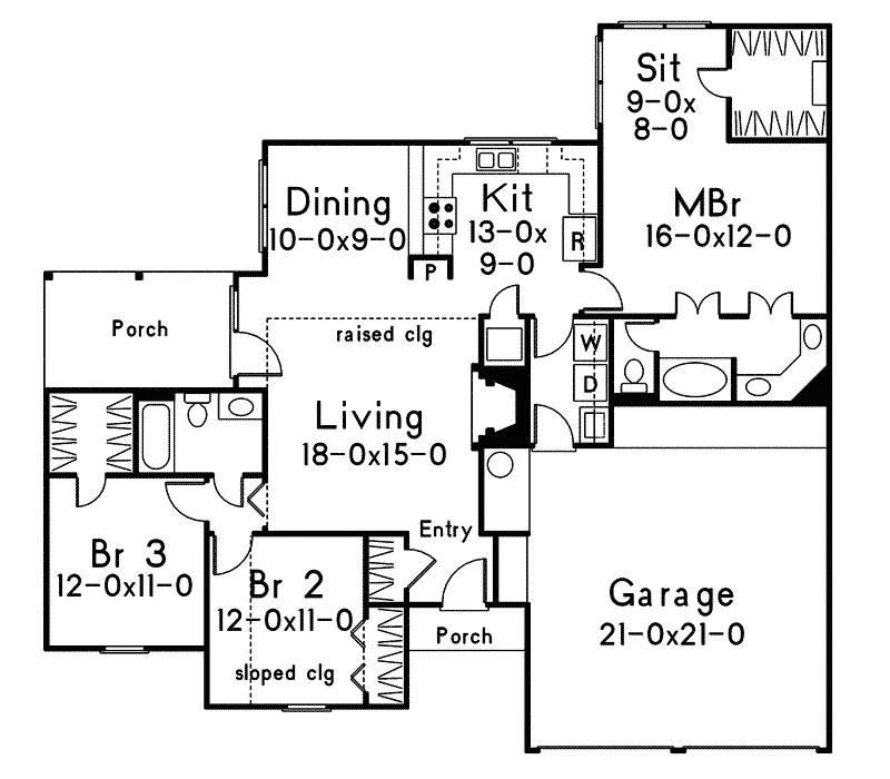 Florida House Plan First Floor - Mortland Contemporary Home 021D-0002 - Shop House Plans and More