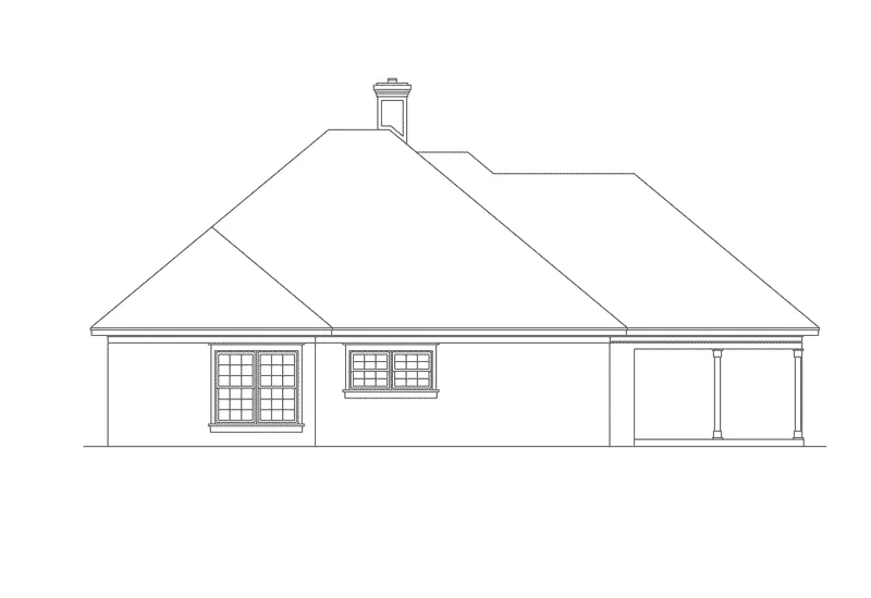 Florida House Plan Rear Elevation - Mortland Contemporary Home 021D-0002 - Shop House Plans and More