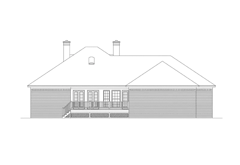 Traditional House Plan Rear Elevation - Collison Southern Craftsman Home 021D-0004 - Search House Plans and More
