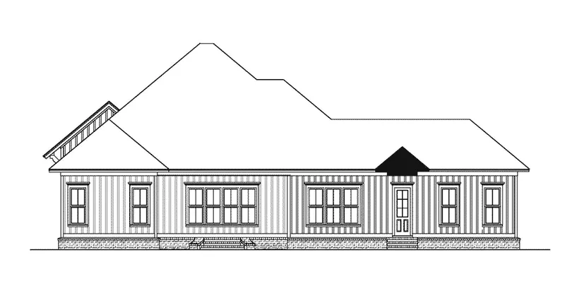 Acadian House Plan Rear Elevation - 024D-0820 - Shop House Plans and More