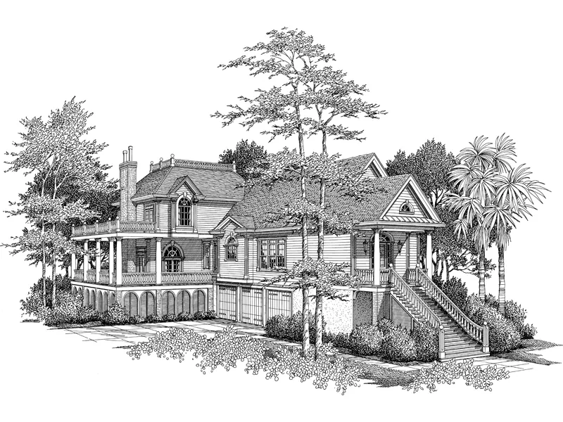 Southern House Plan Front Image of House - East Pier Southern Luxury Home 024S-0016 - Search House Plans and More