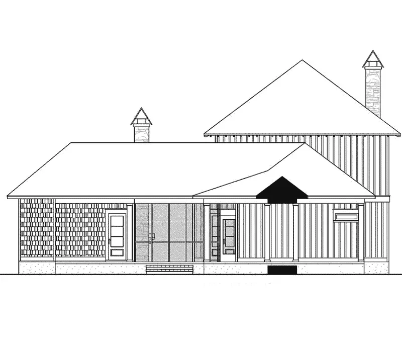 Lowcountry House Plan Rear Elevation - Cottonlane Lowcountry Home 024S-0028 - Search House Plans and More