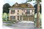Country French House Plan Front of Home - 026D-1853 - Shop House Plans and More