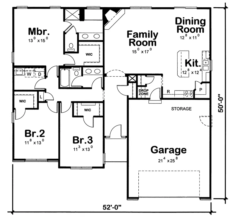 Craftsman Home Plan First Floor 026D-1910