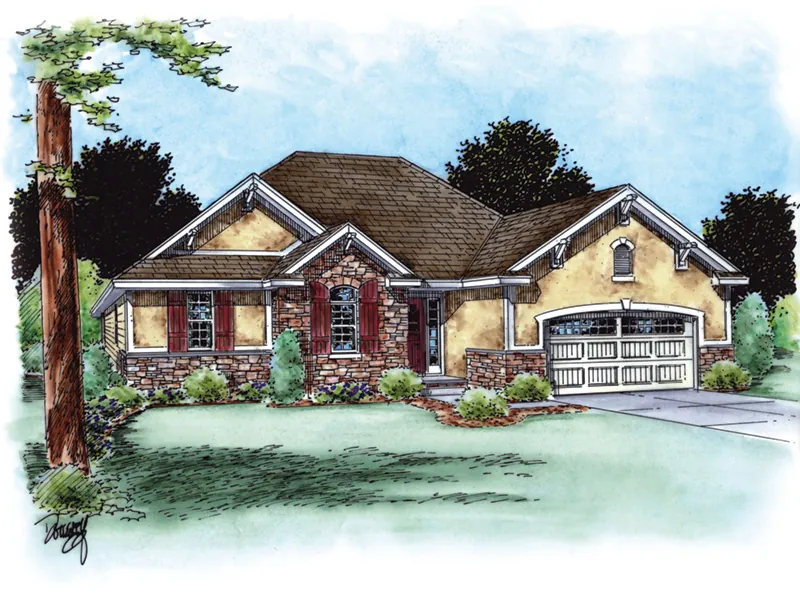 Rustic House Plan Front Image - Crows Creek Ranch Home 026D-1910 - Search House Plans and More