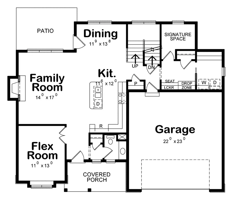 Craftsman Home Plan First Floor 026D-1919