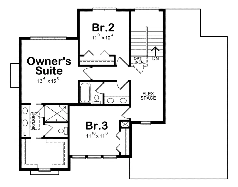 Ranch House Plan Second Floor - Cassidy Downs Craftsman Home 026D-1919 - Search House Plans and More