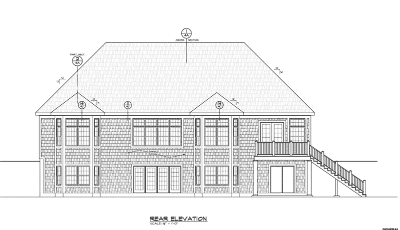 Traditional House Plan Rear Elevation - Gulliver Ranch Home 026D-1924 - Search House Plans and More