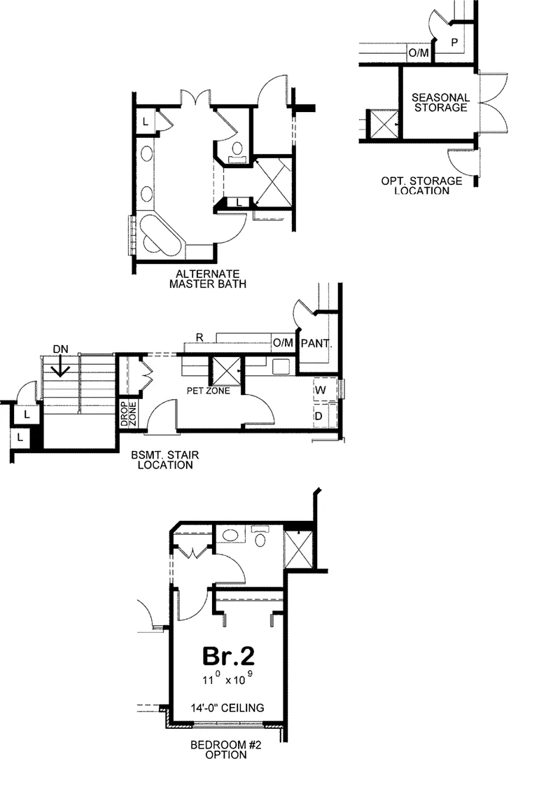 Ranch House Plan Optional Floor Plan - 026D-1998 - Shop House Plans and More