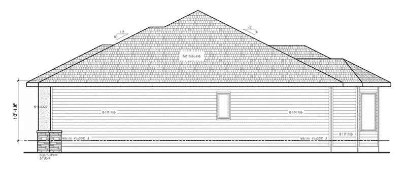 Ranch House Plan Right Elevation - 026D-1998 - Shop House Plans and More