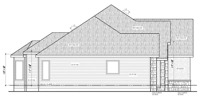 Ranch House Plan Left Elevation - 026D-1999 - Shop House Plans and More