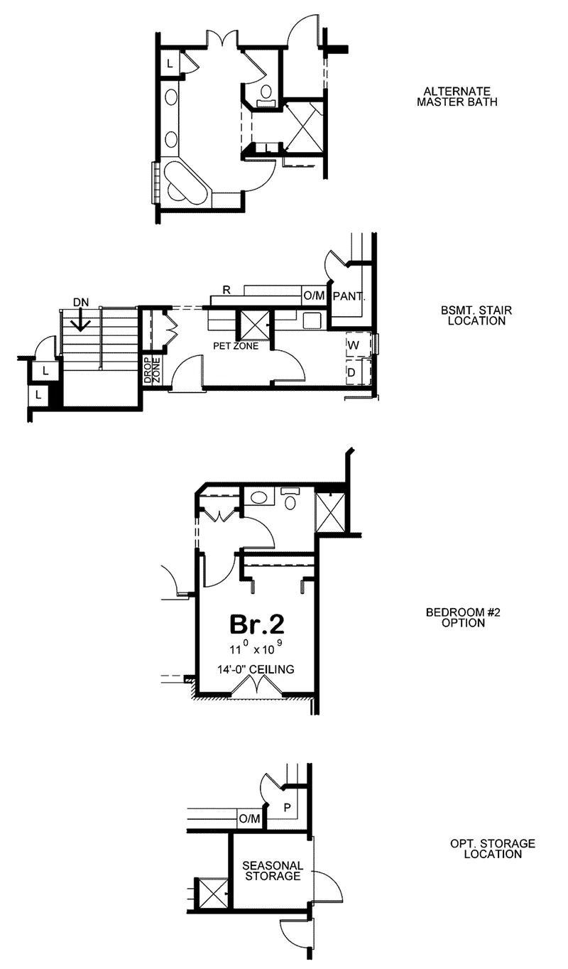 Country French Home Plan Optional Floor Plan 026D-1999