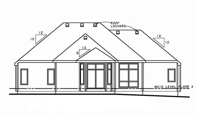 Modern Farmhouse Plan Rear Elevation - Sinclair Creek Country Home 026D-2013 - Shop House Plans and More