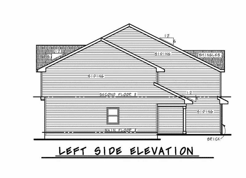 Multi-Family House Plan Left Elevation - Colbourne Springs Duplex 026D-2025 - Search House Plans and More