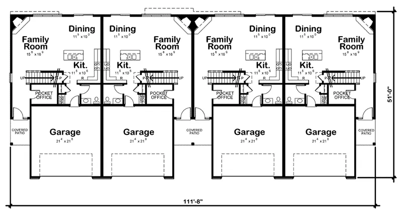 Multi-Family House Plan First Floor - Colbourne Acres Multi-Family 026D-2026 - Search House Plans and More
