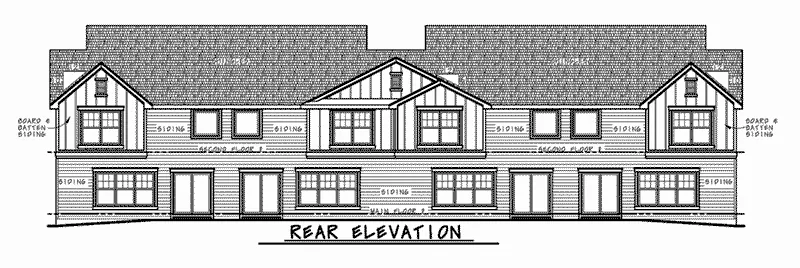Multi-Family House Plan Rear Elevation - Colbourne Acres Multi-Family 026D-2026 - Search House Plans and More