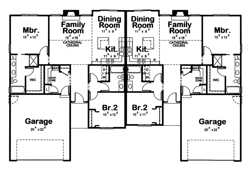 Multi-Family Home Plan First Floor 026D-2115