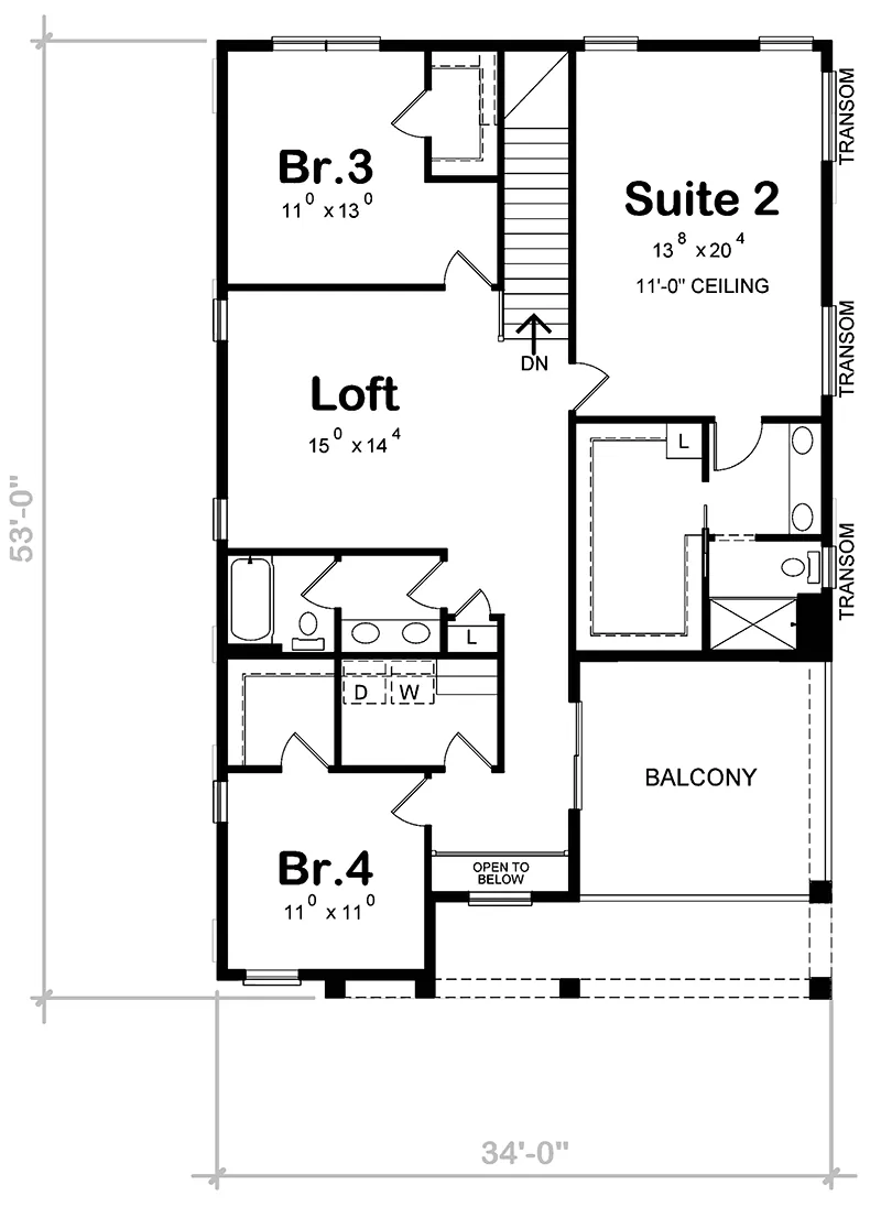 Modern Home Plan Second Floor 026D-2192