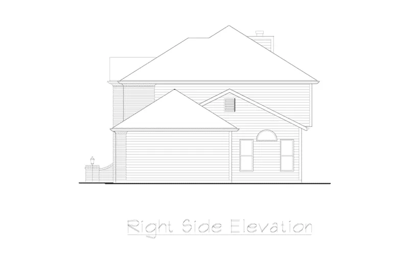 Georgian House Plan Right Elevation - McKinley Georgian Style Home 027D-0023 - Shop House Plans and More