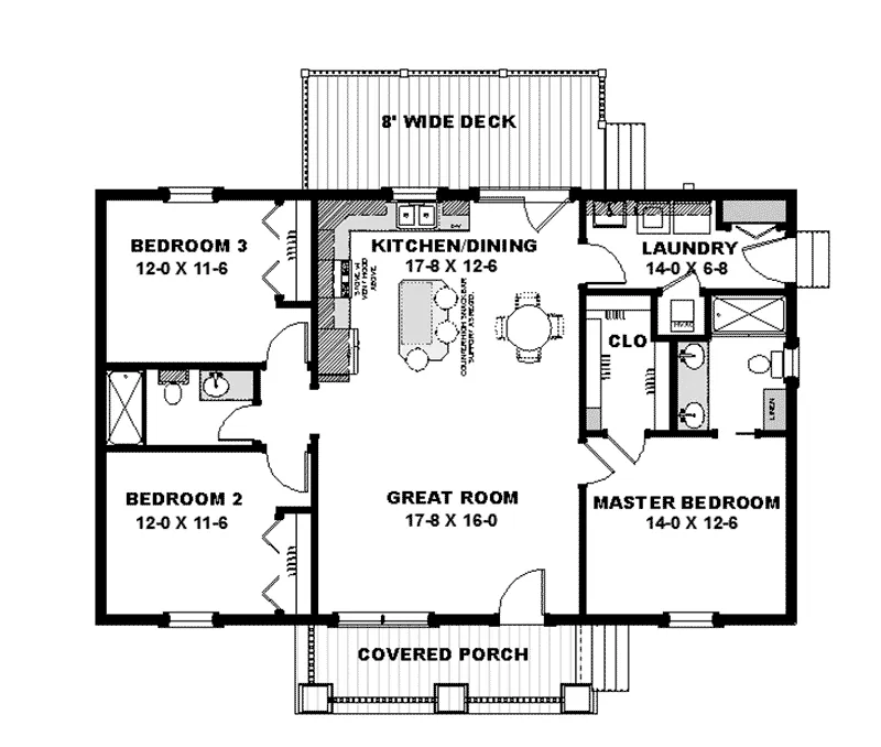 Craftsman Home Plan First Floor 028D-0092