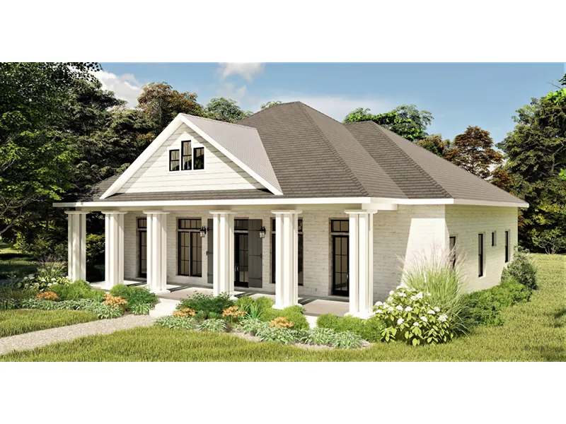 Beach & Coastal House Plan Side View Photo - Moreau Modern Farmhouse 028D-0104 - Shop House Plans and More