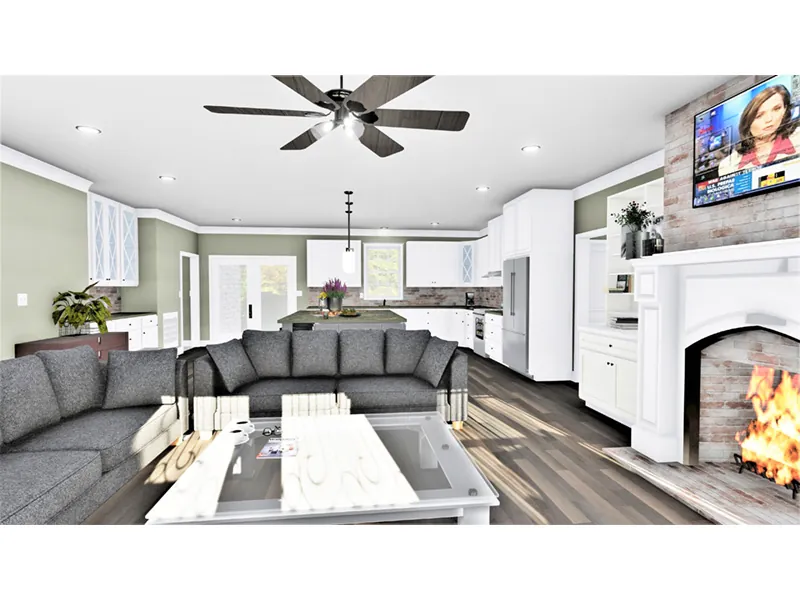 Acadian House Plan Great Room Photo 01 - 028D-0114 - Shop House Plans and More
