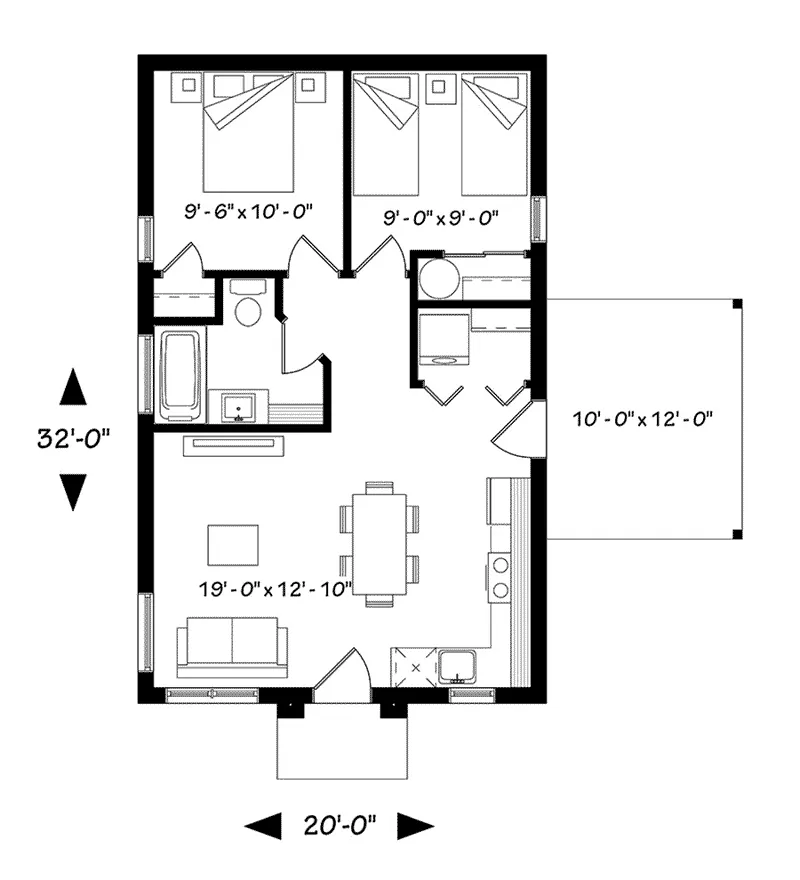 Modern House Plan First Floor - Gavyn Modern Cabin 032D-0814 - Search House Plans and More