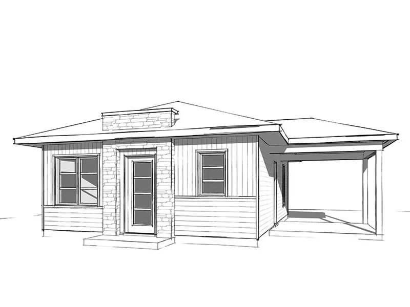 Modern House Plan Front Image of House - Gavyn Modern Cabin 032D-0814 - Search House Plans and More