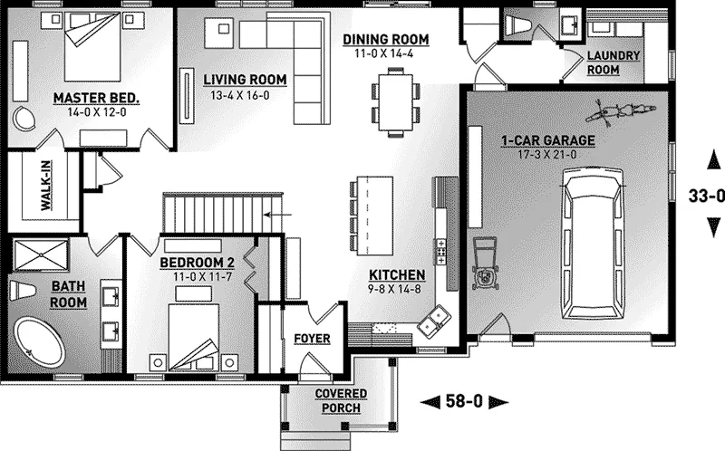 Ranch Home Plan First Floor 032D-0823