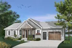 Ranch House Plan Front Image - Gareth Craftsman Ranch Home 032D-0823 - Search House Plans and More