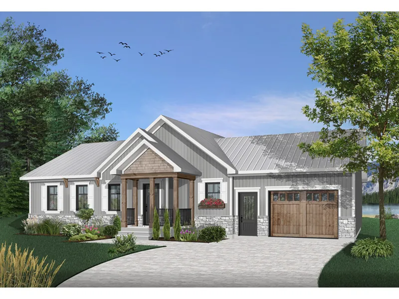 Ranch House Plan Front Photo 01 - Gareth Craftsman Ranch Home 032D-0823 - Search House Plans and More