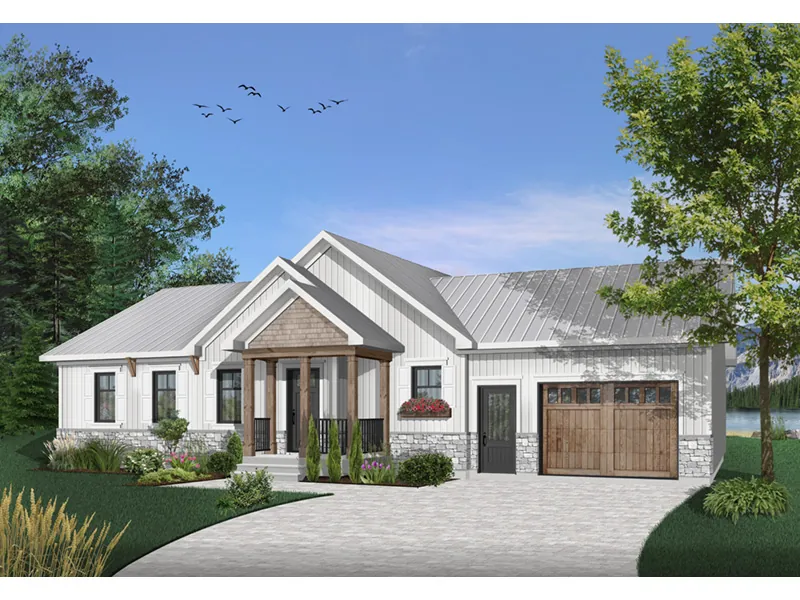 Ranch House Plan Front Photo 03 - Gareth Craftsman Ranch Home 032D-0823 - Search House Plans and More