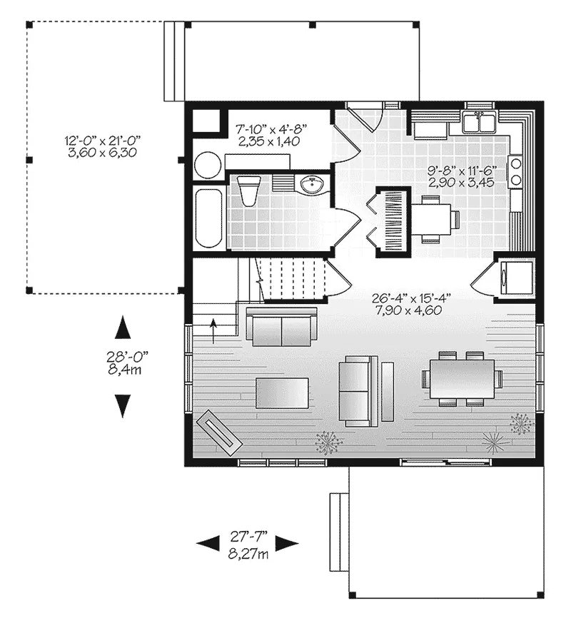 First Floor - Proctor Modern Two-Story Home 032D-0863 - Shop House Plans and More