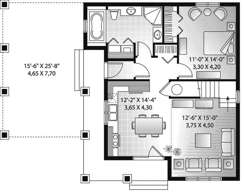 Ranch House Plan First Floor - 032D-1082 - Shop House Plans and More