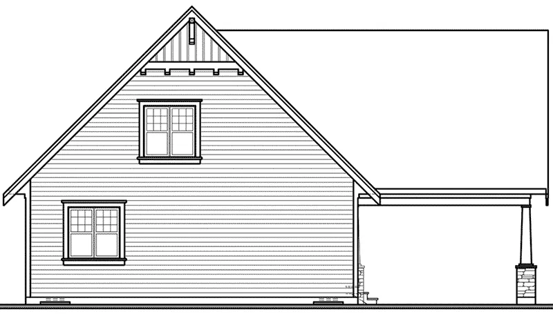 Ranch House Plan Rear Elevation - 032D-1082 - Shop House Plans and More