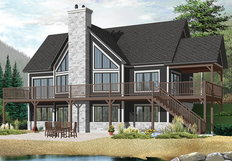 Traditional House Plan Front of Home - 032D-1084 - Shop House Plans and More